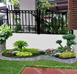 Jasa pembuatan taman rumput gajah mini dan rumput jepang