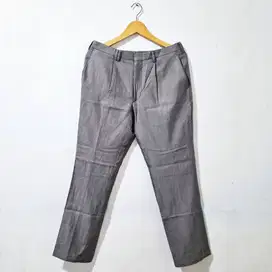 Celana Panjang Formal Pria Slim Fit Premium Bahan Wol Light Grey Abu M
