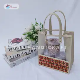 Tas Hampers Mika Kombinasi Anyaman Bambu Model Baru