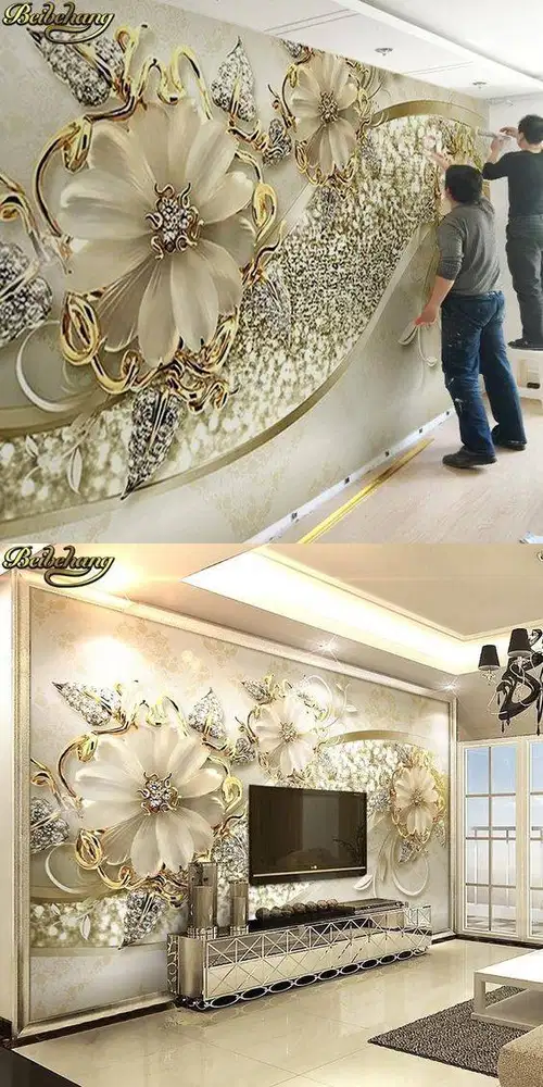 Jual gorden hordeng gordyn tirai jendela wallpaper dinding 3d custom