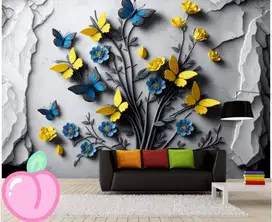 Pesan wallpaper dinding 3d custom toko jual dan pasang gorden murah