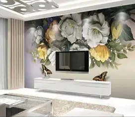 Pesan wallpaper dinding 3d custom toko jual dan pasang gorden murah