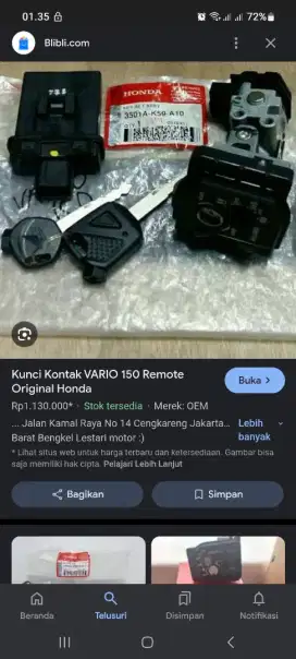 Kunci set vario 150 led old