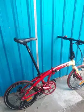 sepeda lipat element ecosmo 8 seri tertinggi ironman mewah upgrade