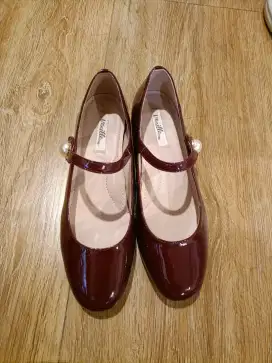 DIJUAL VANILLA SHOES MAROON HEELS PUMP