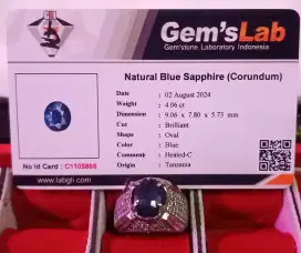 Blue Sapphire Tanzania + memo