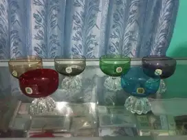 Gelas kristal antik, beda2 warna semua