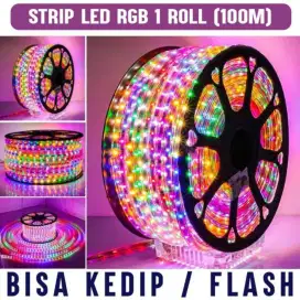 Lampu LED strip RGB selang 6 warna 1 roll / 100 meter