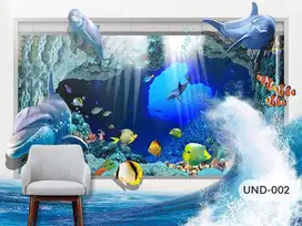 Jual gorden hordeng gordyn tirai jendela wallpaper dinding 3d custom