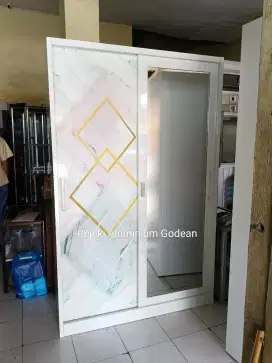 Lemari Baju Besi Pintu Sliding 120*50*185