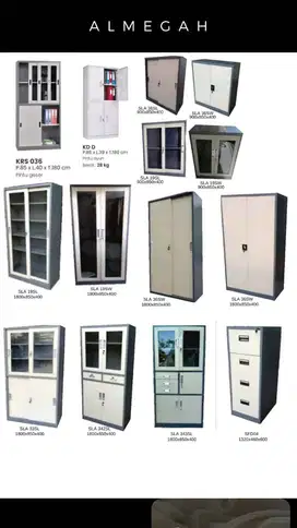 Menyediakan lemari arsip berbagai macam ukuran.  Bahan metal.