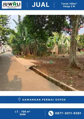 Dijual Tanah Murah Di Sawangan Permai Depok Jalan Raya Pasir Putih