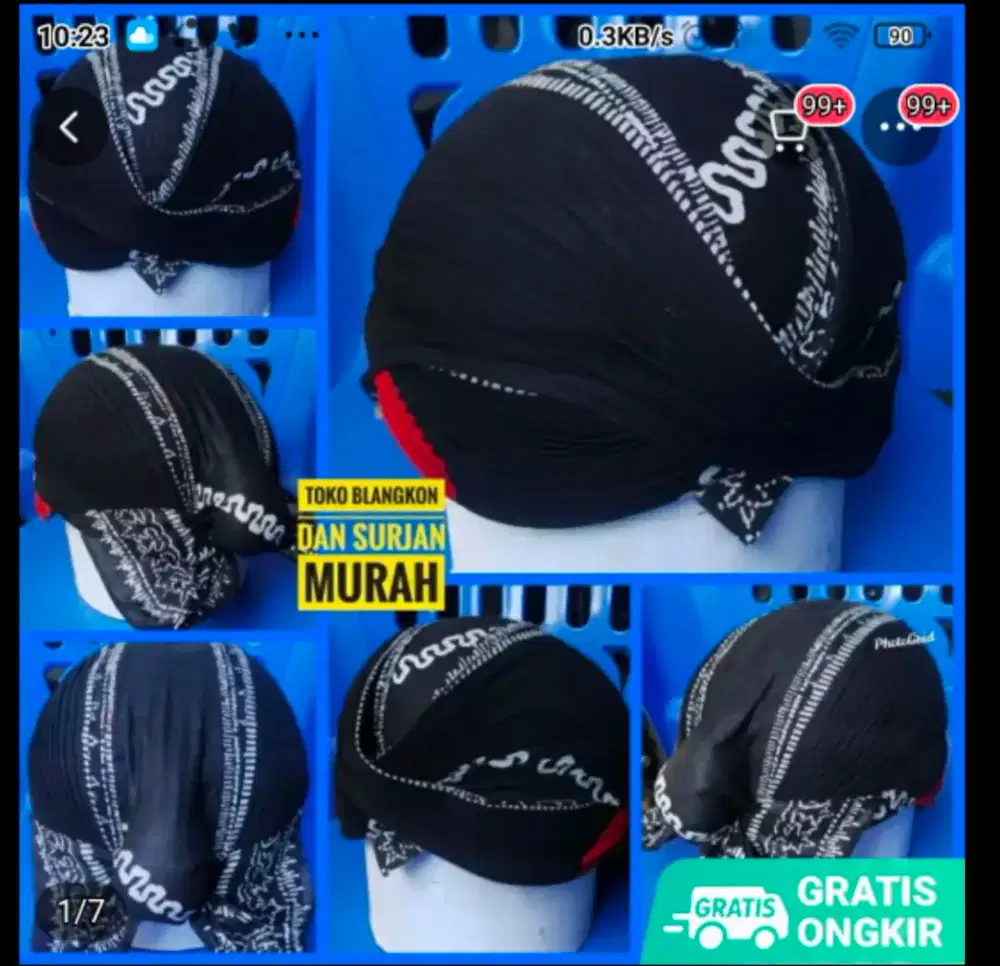 Blangkon Jogja Lipat Motif Rintik Tanpa Sliwir