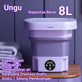 JAMAY - Mesin cuci mini portabel lipat 2 tabung kapasitas 8L
