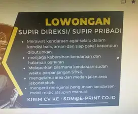 SUPIR PRIBADI DAERAH PIK