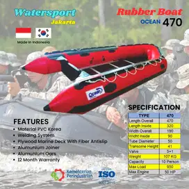 Perahu Karet OCEAN 470 Kapasitas 10 Orang Perekatan Welding System
