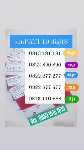 Nomor Cantik Simpati SUPER 10 ANGKA