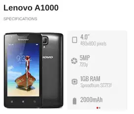 HP LENOVO A1000 FOR SALE