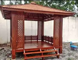 gazebo kayu klapa dan mahoni