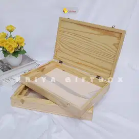 Box Album Foto Bahan Kayu Jati Tutup Akrilik | Box Album Foto 32x22