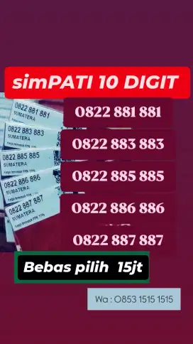 Nomor CANTIK SIMPATI 10 DIGIT SUPER MANIS