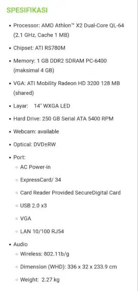 Laptop hp compang 515