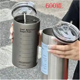 TUMBLER AMERICANO MUG 600ML STAINLESS FREE SEDOTAN STAINLESS