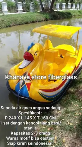 Sepeda air bebek,sepeda air geos,perahu bebek fiberglass,permainan