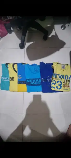 Borongan kaos oblong nevada 6 pcs