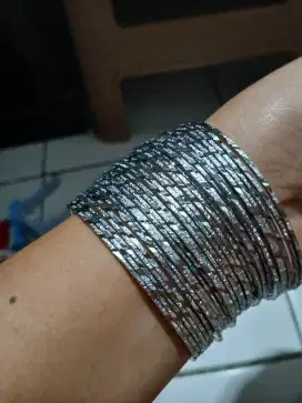 Gelang silver anti karat dan anting