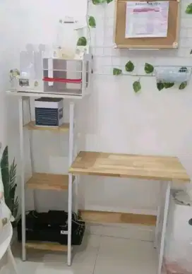 Meja belajar meja kerja Meja kantor kayu besi kokoh
