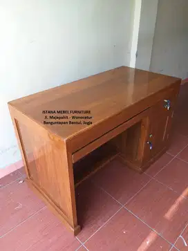 Meja Kerja Kantor Komputer Belajar Kasir Tulis 1/2 Biro Kayu Jati #TP