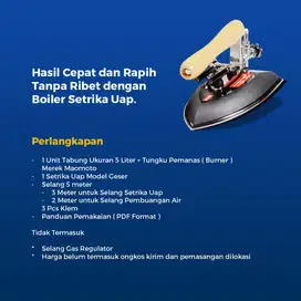 SETRIKA UAP FULL SET BOILER 5 Liter MEREK MAOMOTO