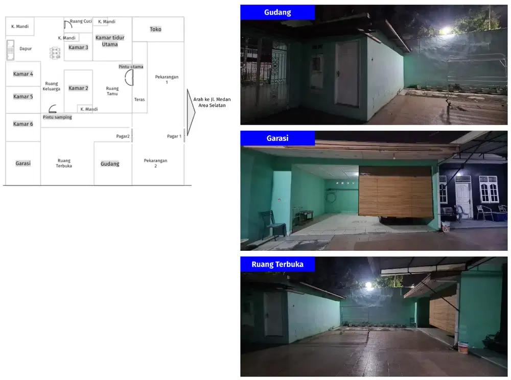 Rumah pinggir jalan, hook, asri di Jalan Medan Area Selatan