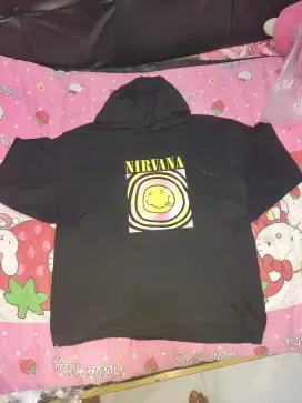 Crewneck/Sweater NIRVANA - Warna Hitam Pekat ada Kupluknya