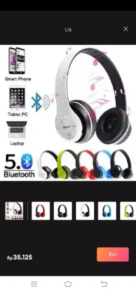 Headphone Advance Bluetooth P47 Pre Bass Stereo Headset Wireless