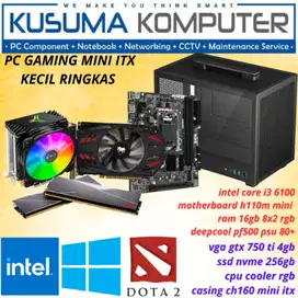 PC Rakitan Mini iTX intel core i3 6100 GTX 750 Ti 4GB 16GB RAM