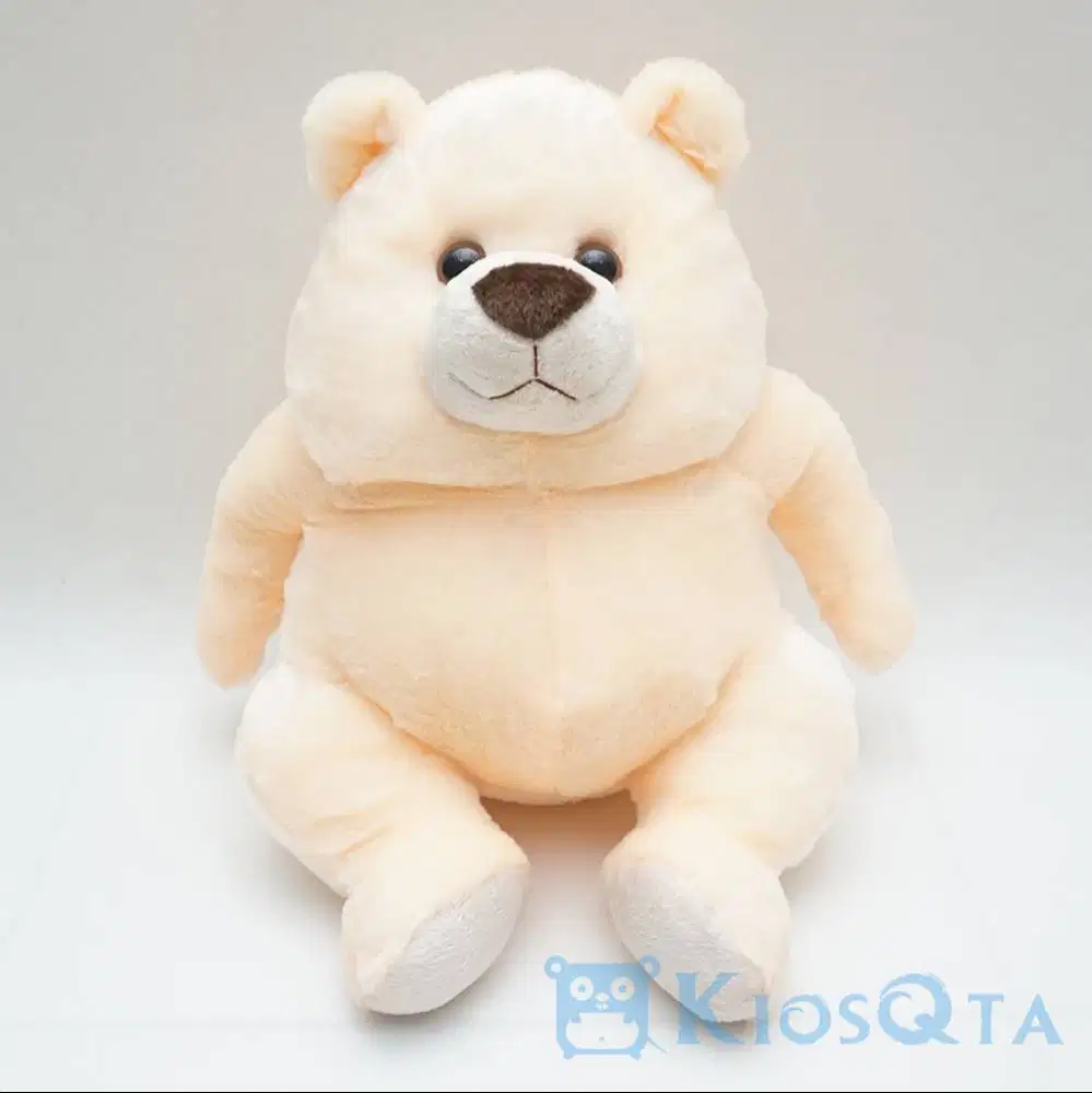 boneka beruang gendut duduk cute bear sitting orange muda medium