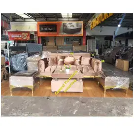 Sofa 3 Seater Kintamani + 2 Stool Empuk