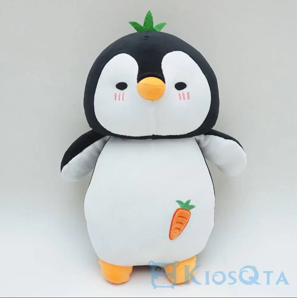 boneka penguin lucu hitam putih bordir wortel large
