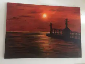 LUKISAN PEMANDANGAN SUNSET 100x70cm