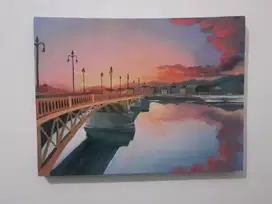 LUKISAN PEMANDANGAN SUNSET 40x30cm