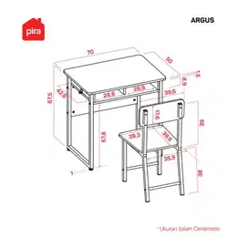 Meja Belajar ARGUS, Industrial Table and Chair - PIRA