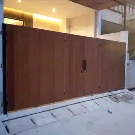 pagar minimalis kombinasi GRC serat kayu