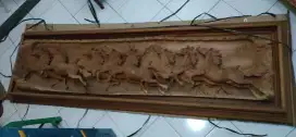 Hiasan Dinding Kayu Ukir Kuda Hoki