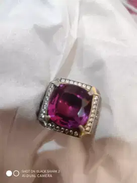 cincin antik batu permata alexandrite perak silver purple