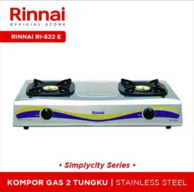 KOMPOR RINNAI 2 TUNGKU TIPE RI-522E BARU (MASIH SEGEL)