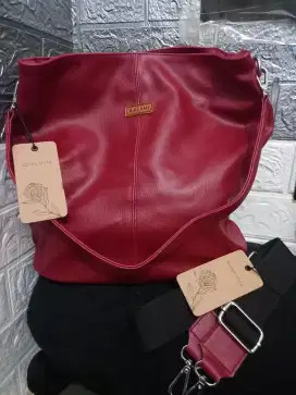 Tas shoulder bag/tote bag Kalani preloved ori merah marun new tag