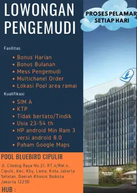Lowongan driver Bluebird