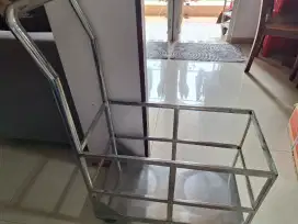 Trolley  stainless kotak .nego tipis